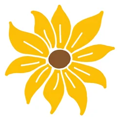 Free book club clipart of a sweet yellow sunflower